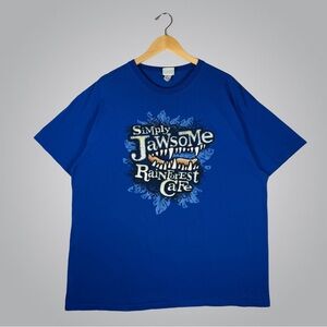Vintage Rainforest Cafe Simpy Jawsome Graphic Blue Short Sleeve Tee 2XL